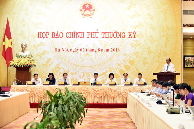 họp báo chính phủ tháng 7/2016